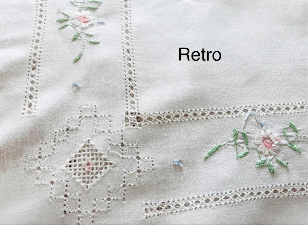 TOVAGLIA RETTANGOLARE MISTO LINO E COTONE BIANCO RICAMO A MANO PUNTO PIENO CM 170x270 (@.S270)