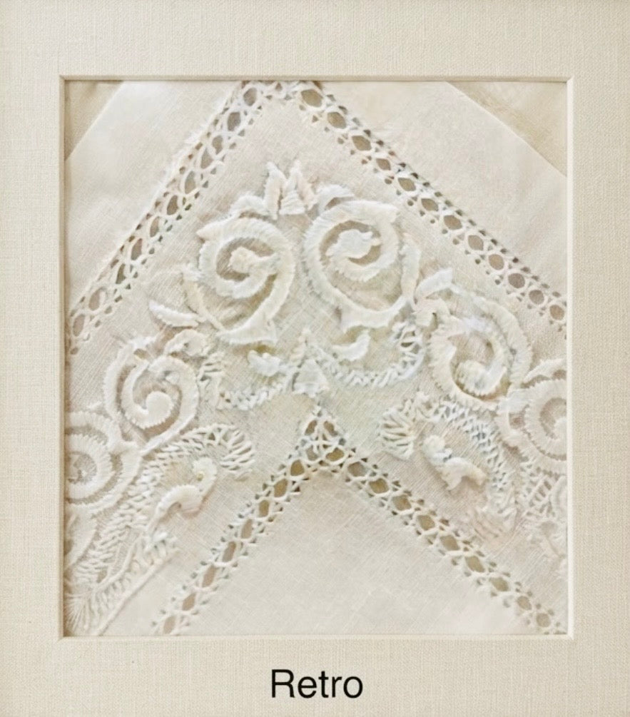 CENTER DECOR PURE WHITE LINEN SATIN STITCH EMBROIDERY 40x90 CM (@.C. white arabesque)