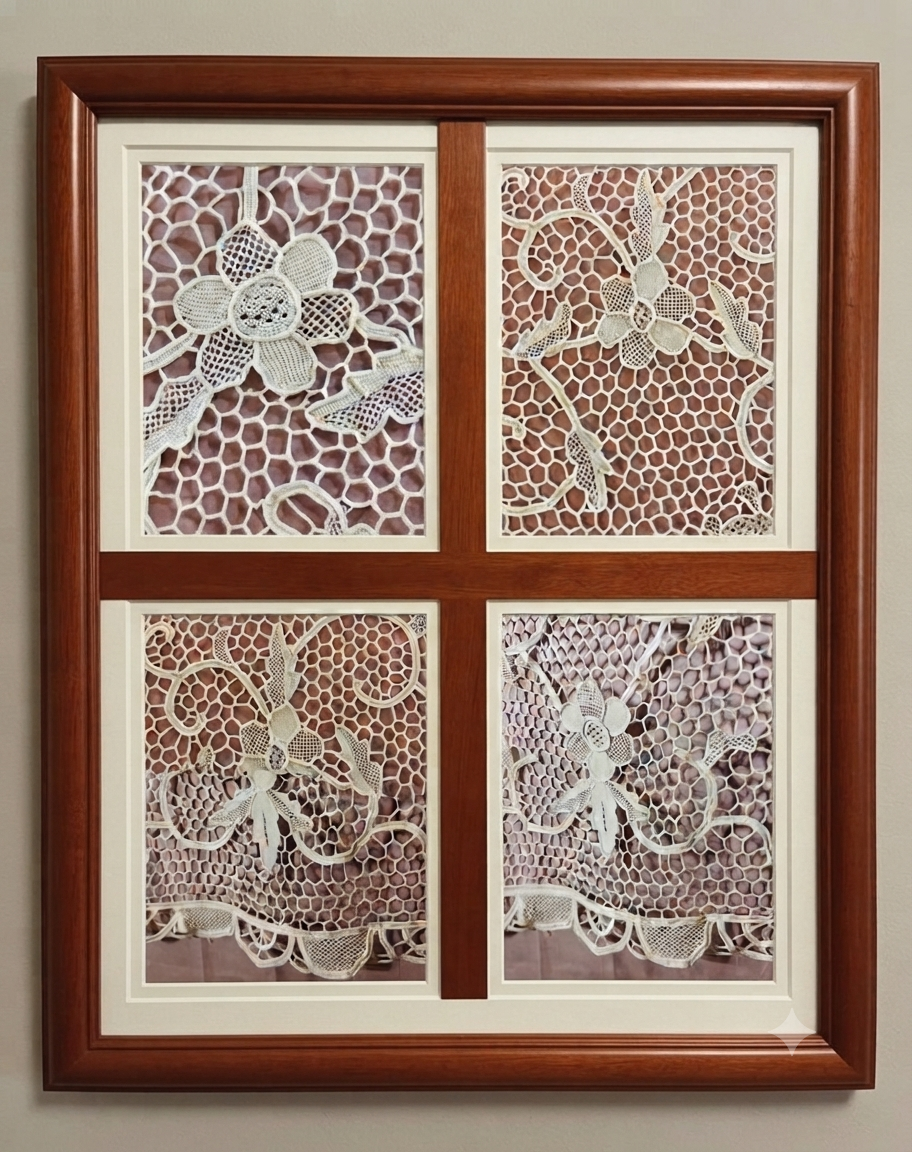 TOVAGLIA OVALE MISTO LINO E COTONE BIANCO PIZZO BURANO CM 170x220