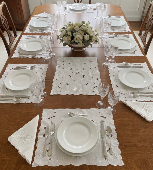 SET DI 8 TOVAGLIETTE AMERICANE
PURO COTONE BIANCO ( @. 8am.rag )