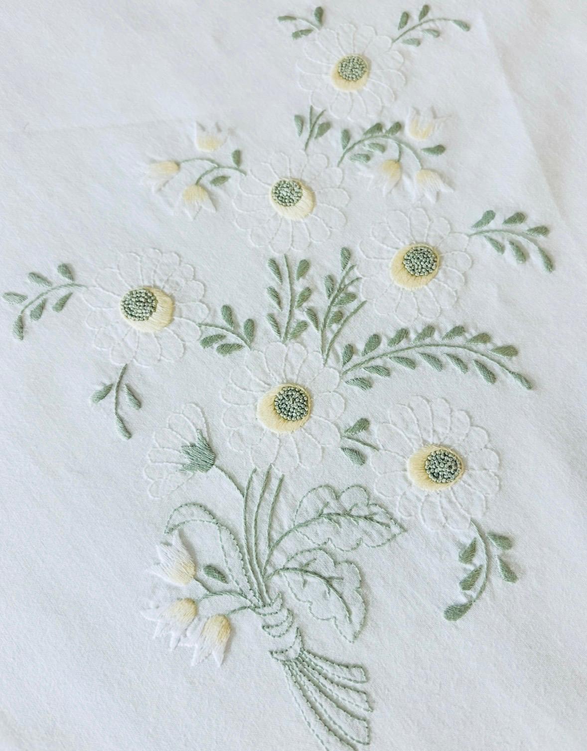 TOVAGLIA RETTANGOLARE PURO COTONE BIANCO RICAMO A MANO PUNTO PIENO CM 170x270  (CML)