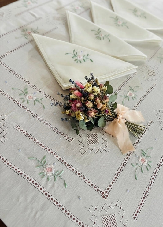 TOVAGLIA RETTANGOLARE MISTO LINO E COTONE BIANCO RICAMO A MANO PUNTO PIENO CM 170x270 (S27)