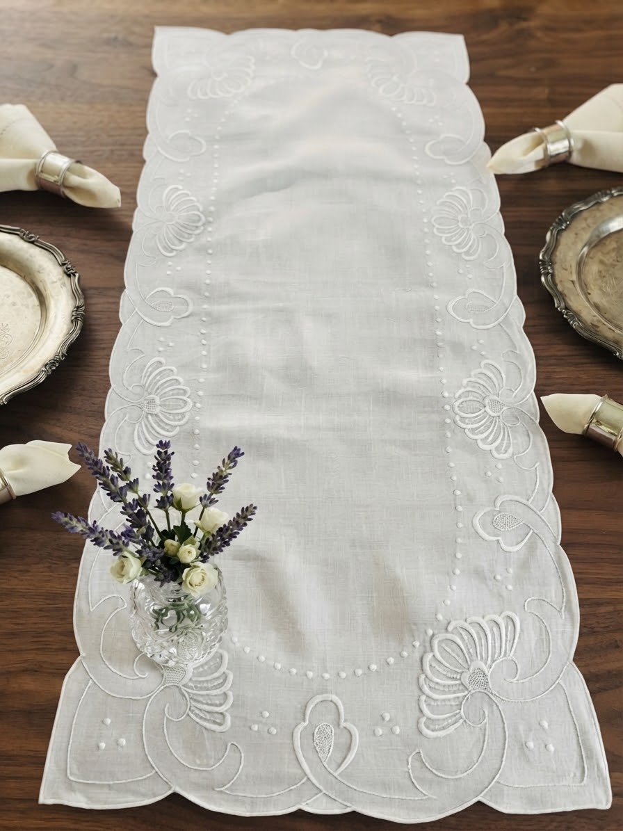 CENTRO ARREDO PURO LINO BIANCO RETTANGOLARE CM  40x83 ( @.classic.rett)