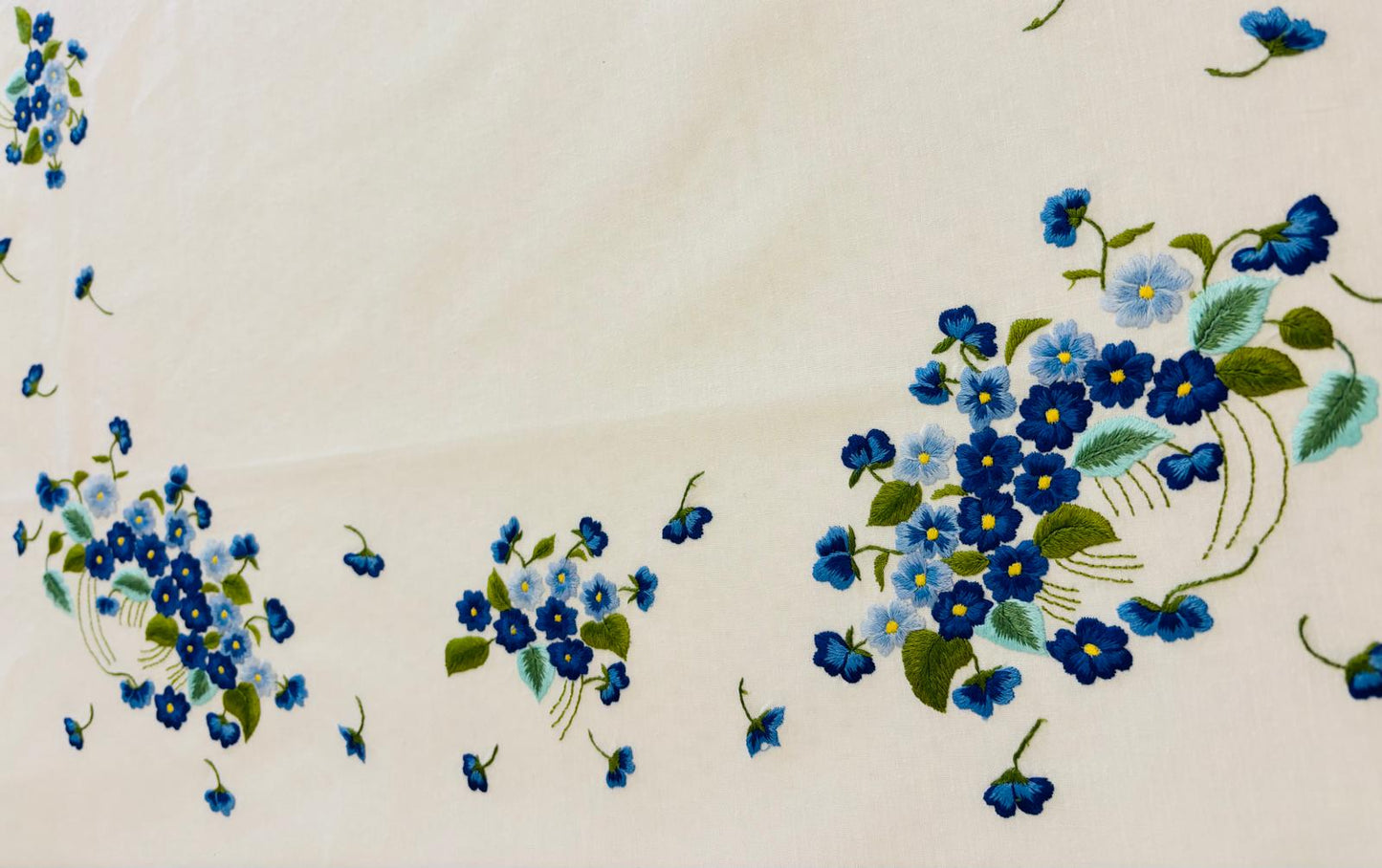 TOVAGLIA RETTANGOLARE GRANDE MISURA COTONE MERCERIZZATO BIANCO RICAMO A MANO PUNTO PIENO CM 170x320
