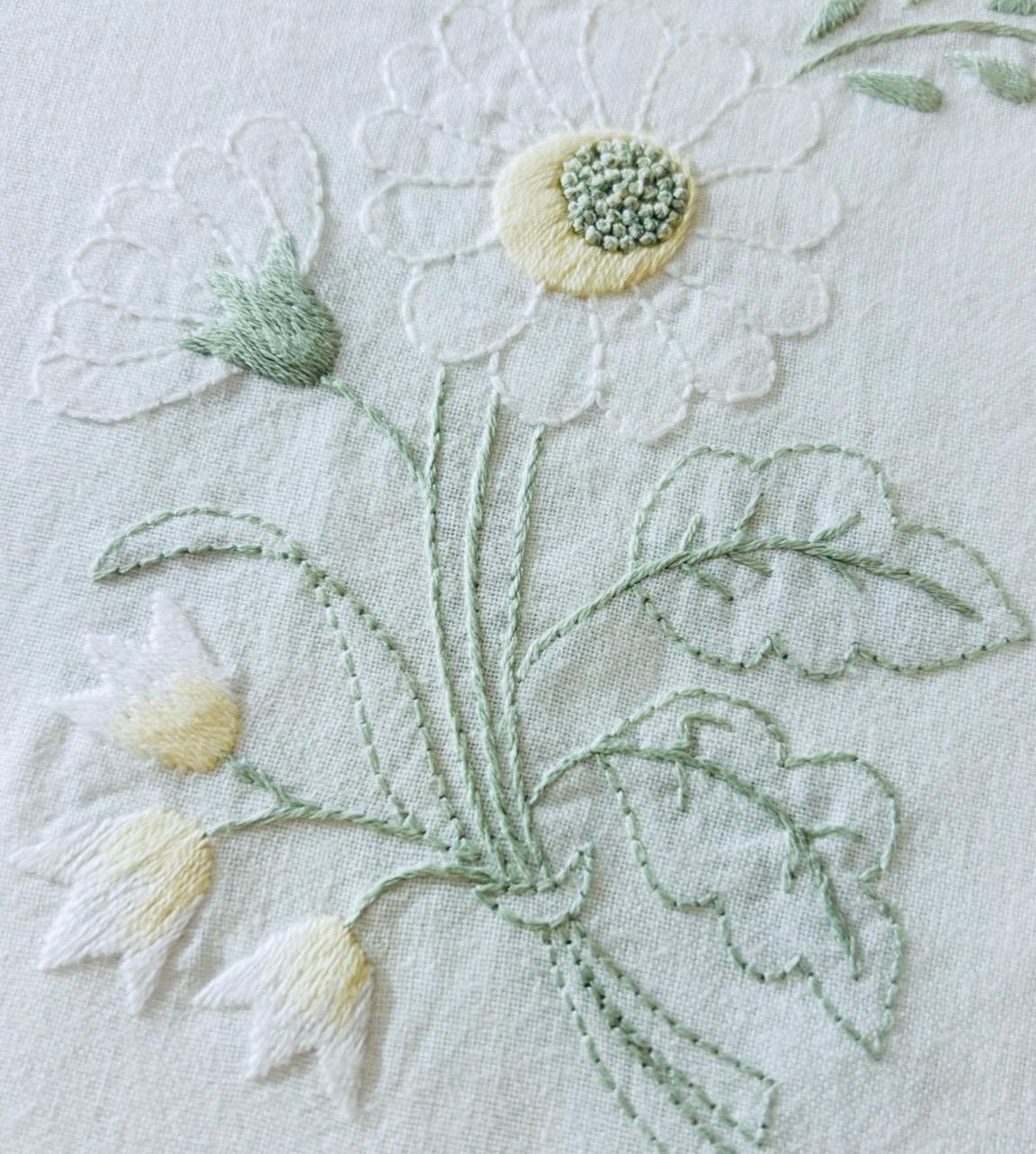TOVAGLIA RETTANGOLARE PURO COTONE BIANCO RICAMO A MANO PUNTO PIENO CM 170x270  (CML)