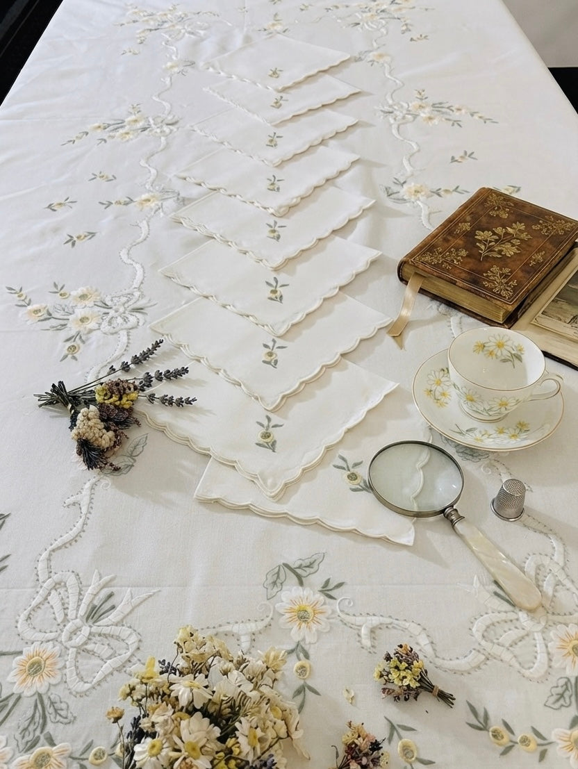 TOVAGLIA RETTANGOLARE MISTO LINO E COTONE BIANCO RICAMO A MANO PUNTO PIENO CM 170x270 (MGML)